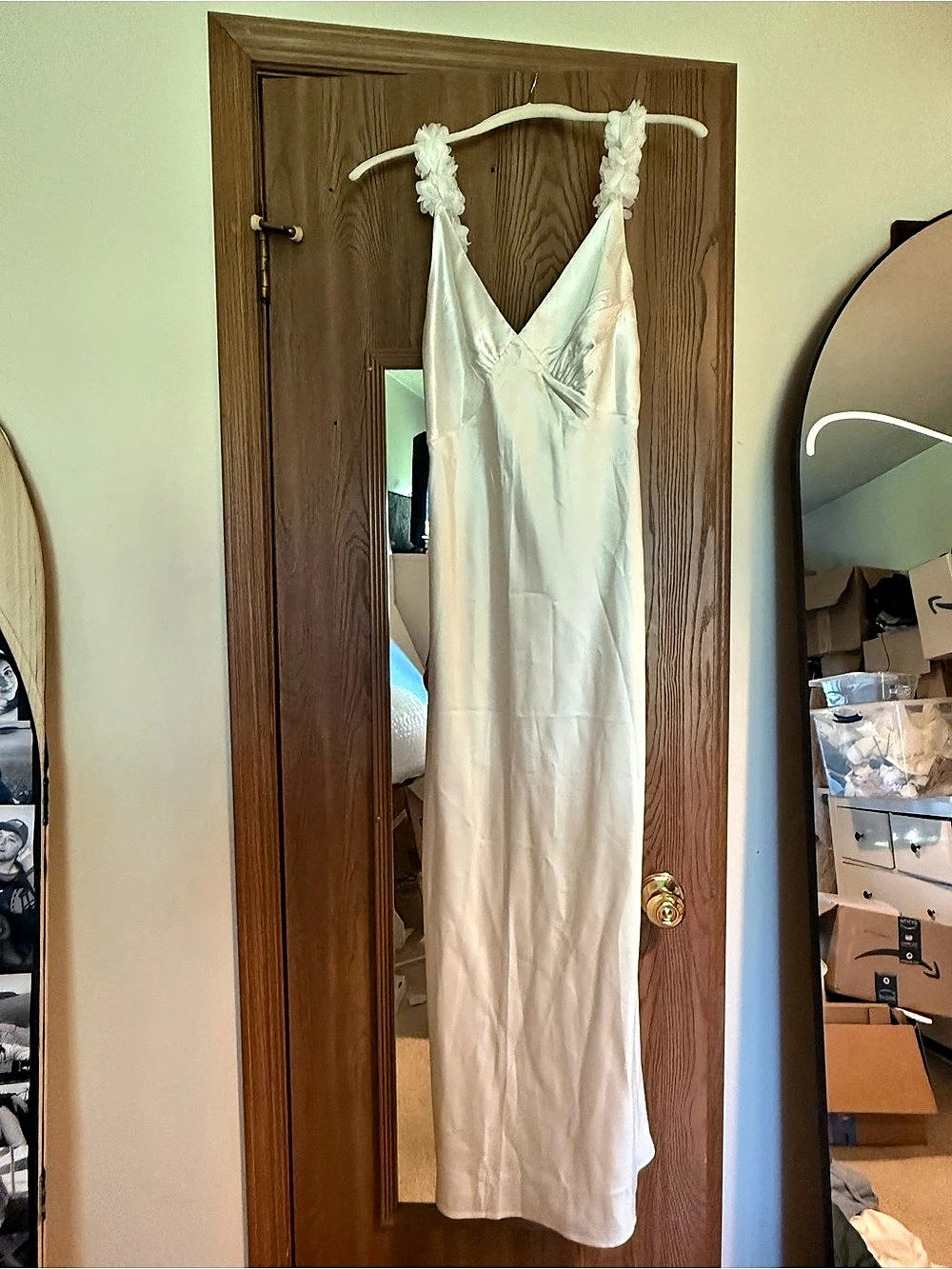 Phicia Satin Spaghetti Strap V-Neck Midi Dress
